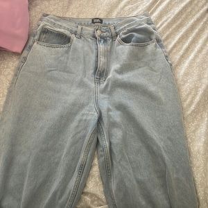 light blue baggy jeans